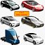 Kolekcja modeli samochodów Tesla