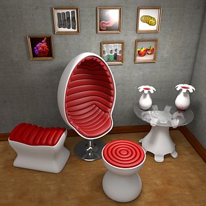 Space Age Design Furniture Suite Egg Chair