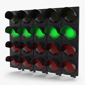 Racing Start Lights Green 3D model