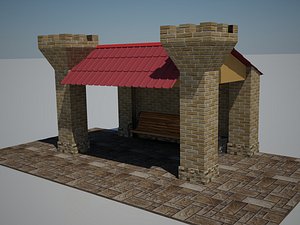 bus stop 3d model