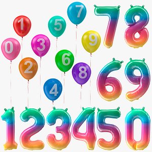 Balloons with Numbers Collection model