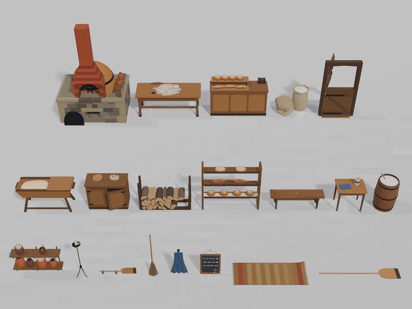3D Low Poly Medieval Bakery Interior https://p.turbosquid.com/ts-thumb/MA/DImr4k/Zy/02_lineup/png/1793180695/1920x1080/fit_q87/722e645960193c1b5911130b1fc033bf36835f71/02_lineup.jpg