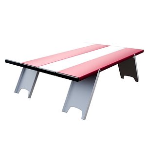 Modular Folding Work Table Low Poly Industrial Platform PBR Model 3D model