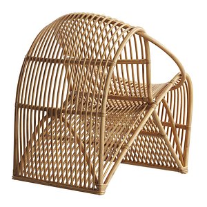 Italian 1960s Design Style Rattan Armchair 3D model