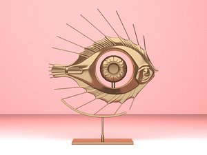 Piere Mattere Fish Fan Sculpture for Vray