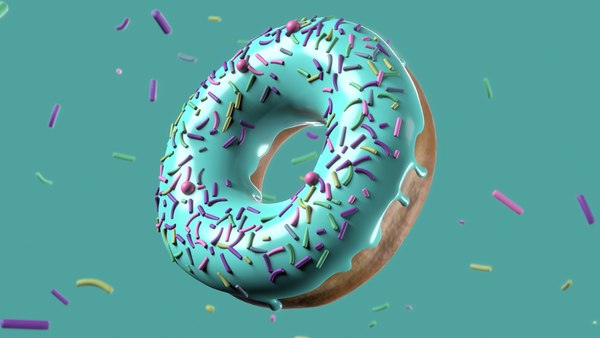 3D модель Donut with Sprinkles animated - TurboSquid 1996683