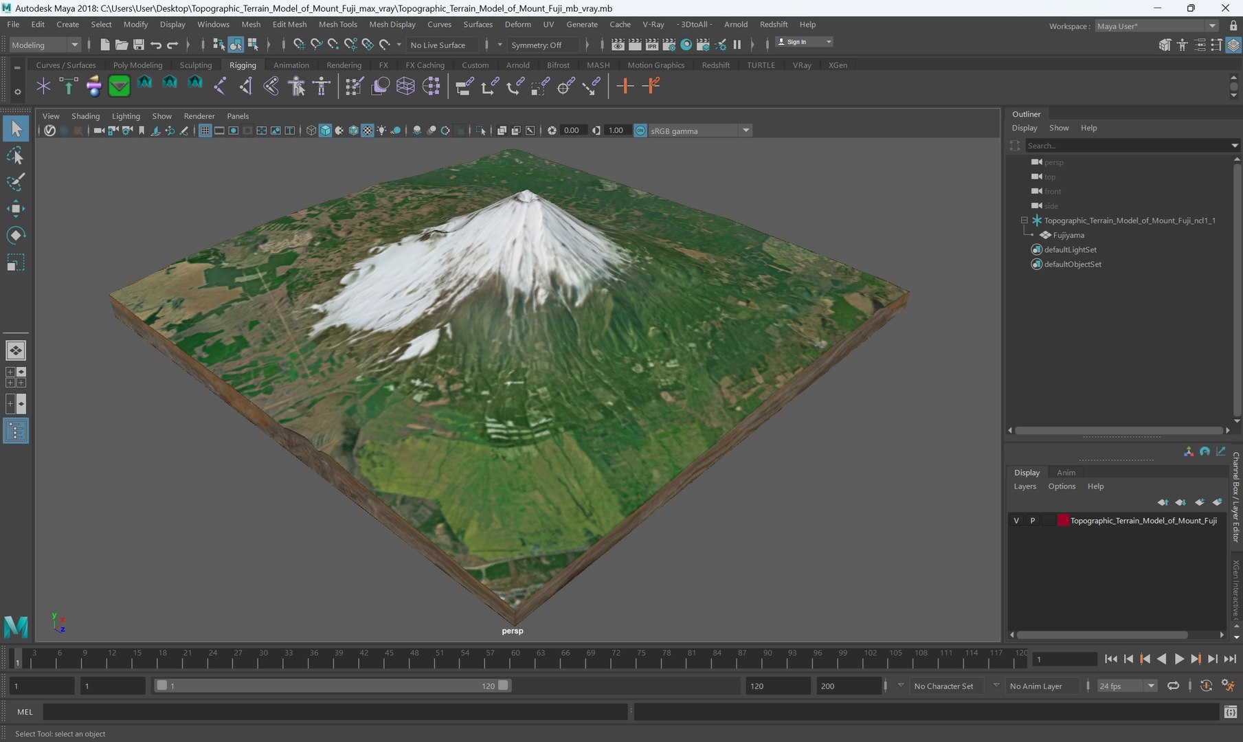 3D Model Topographic Terrain Model Of Mount Fuji - TurboSquid 2433456