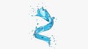 Blue Water Splash Spiral