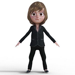 3D 3D Cartoon Business Woman model