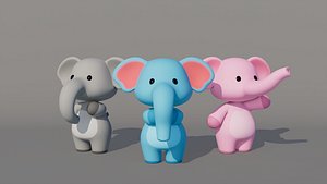 Rigged Cartoon Elephant