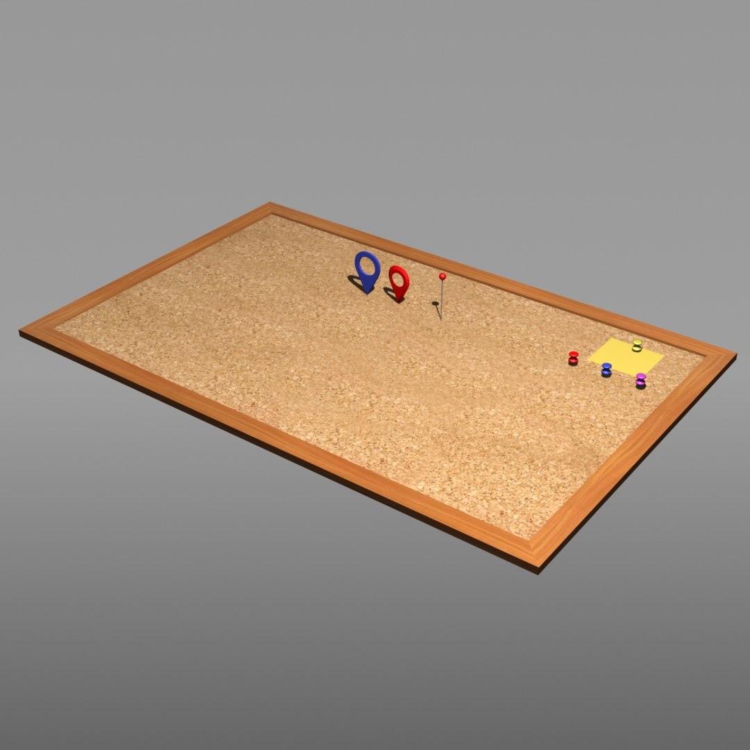 3d Model Modeled Pin Cork Board