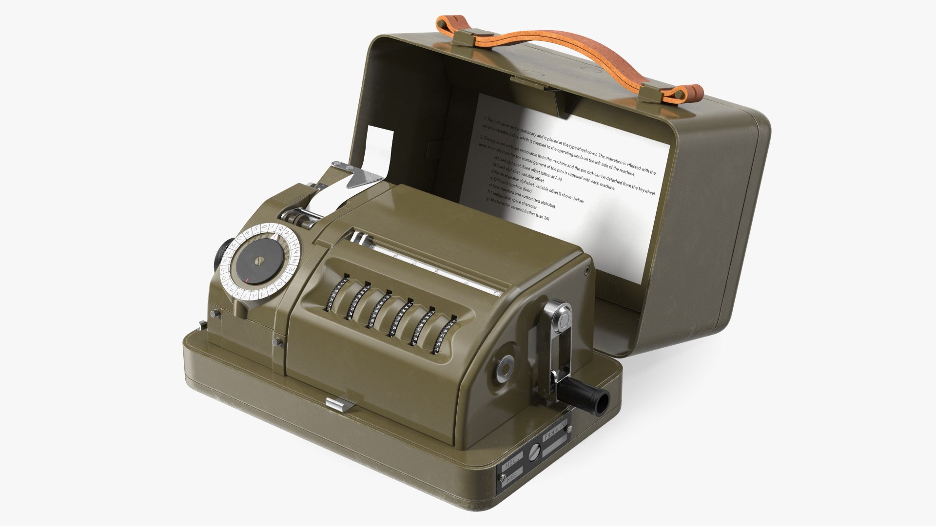 HELL H 54 Mechanical Cipher Machine 3D model preview