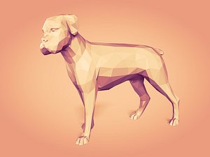 Low Poly Dog Figurine - Boxer