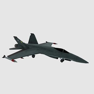 Fighter Jet 3D Model High Detail PBR Textured
