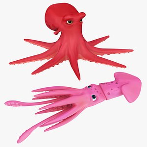 Cartoon Octopus and Squid Collection