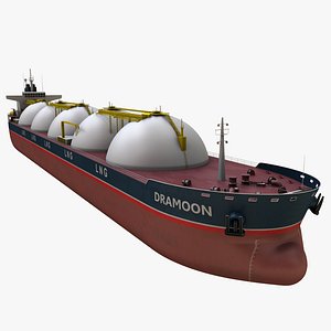 3D realistic lng tanker ship