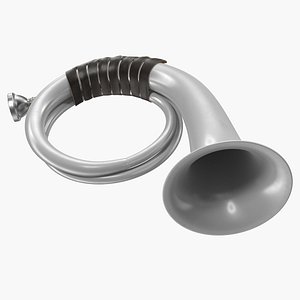 signal hunting horn silver 3D