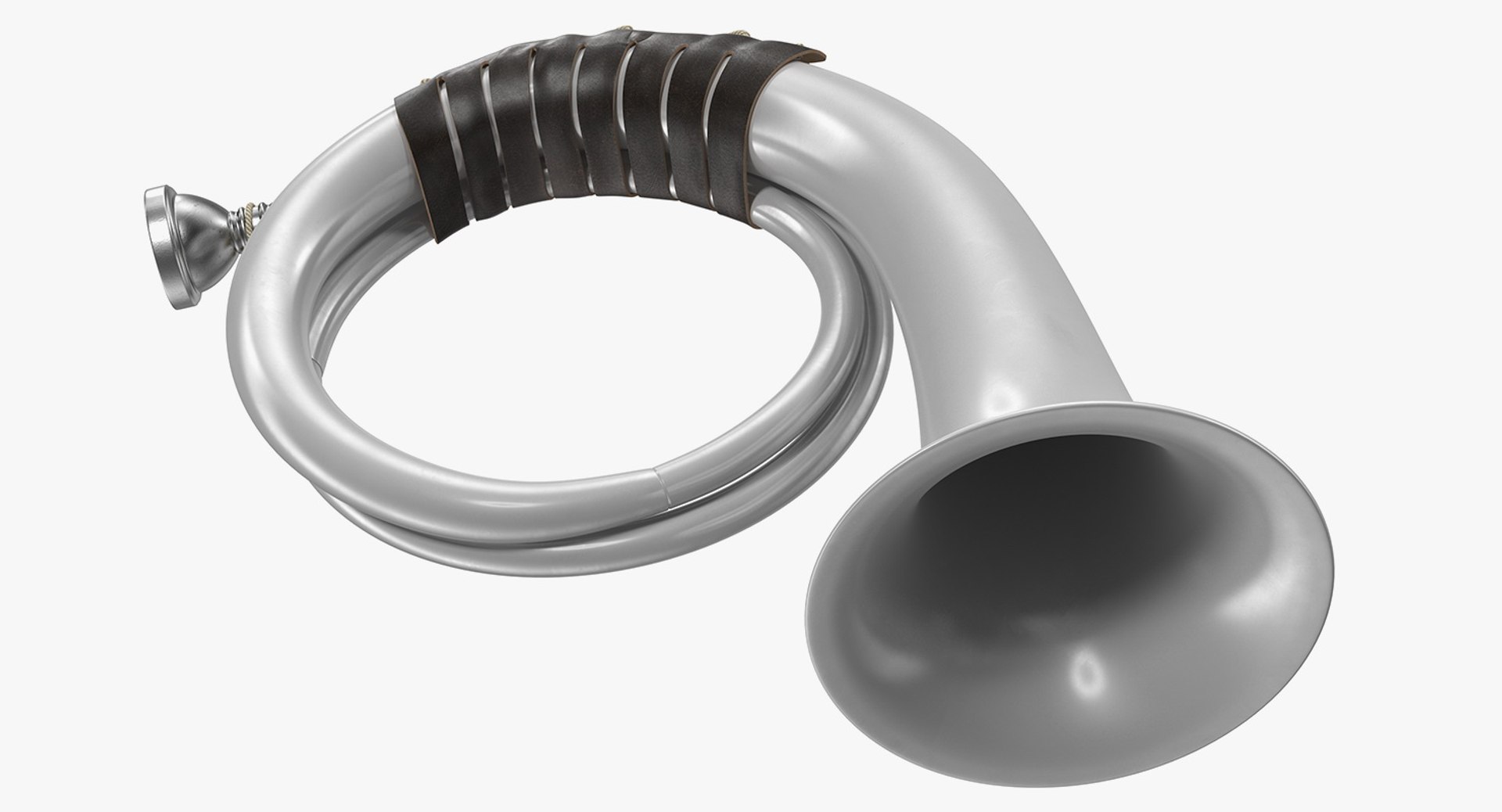 Signal Hunting Horn Silver 3D Model 3D model preview