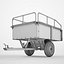 3D Heavy Duty Trailer Steel Dump Cart 03 model