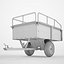 3D Heavy Duty Trailer Steel Dump Cart 03 model