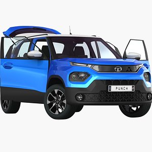 Tata Punch 2022 Opening doors and trunk 3D model