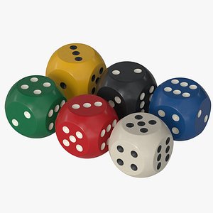 3D dice plastic model