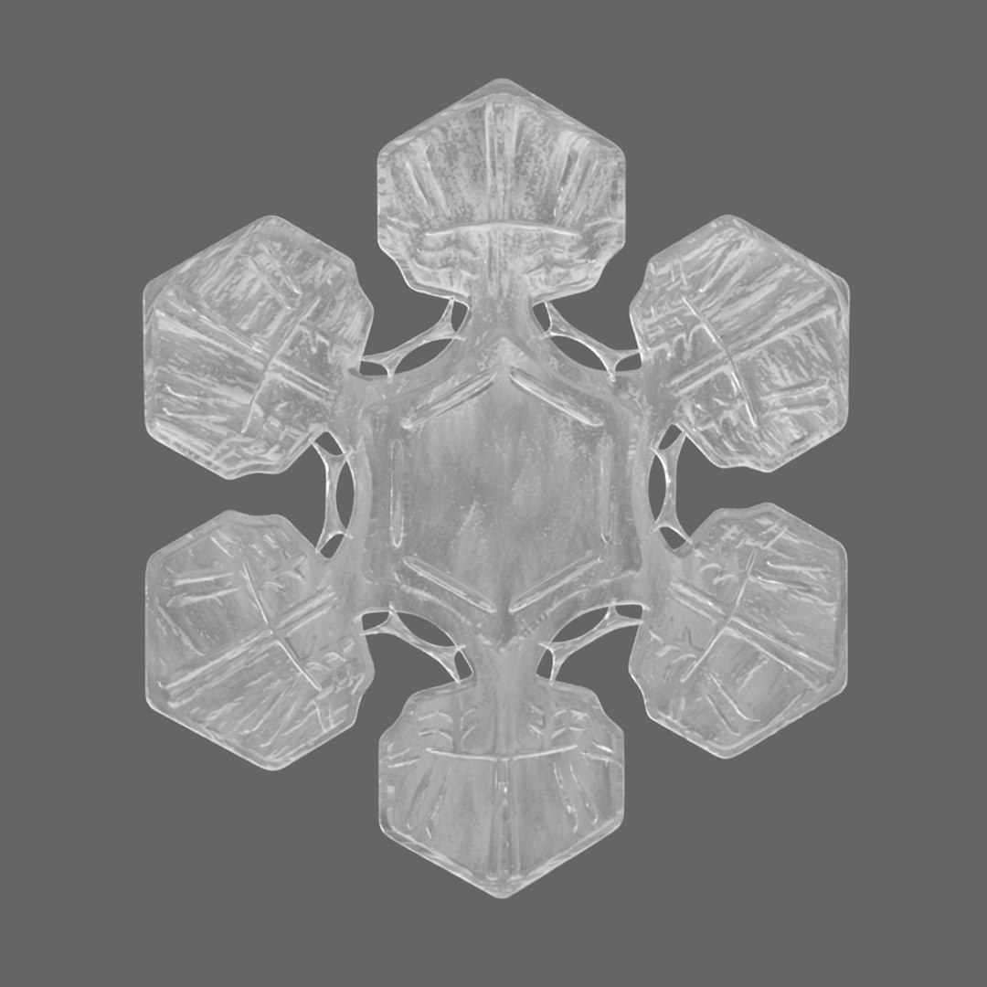 Realistic Snowflake 3D model preview