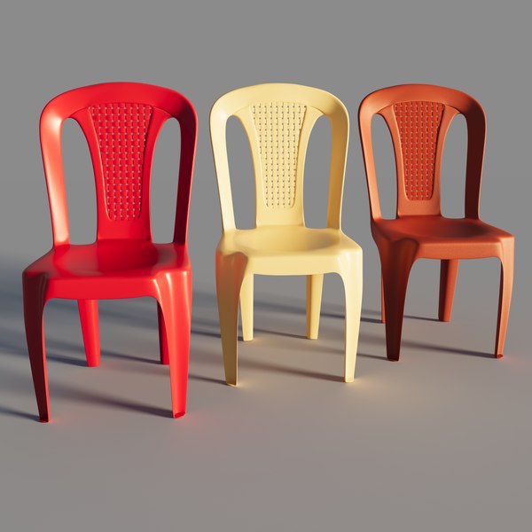 Plastic chair with wicker back 3D TurboSquid 2142439