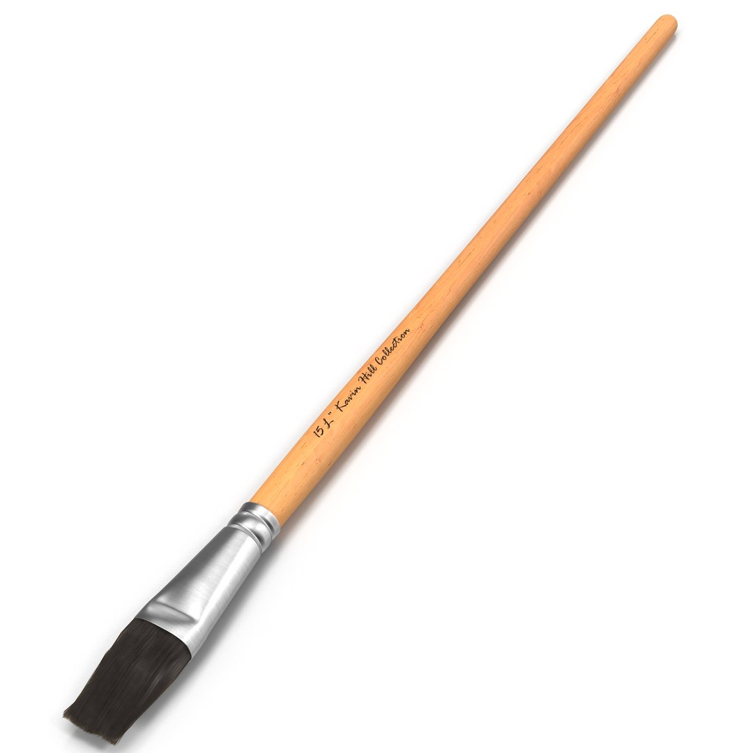 Paint Brush Flat 5 Fur 3D Model 3D model preview