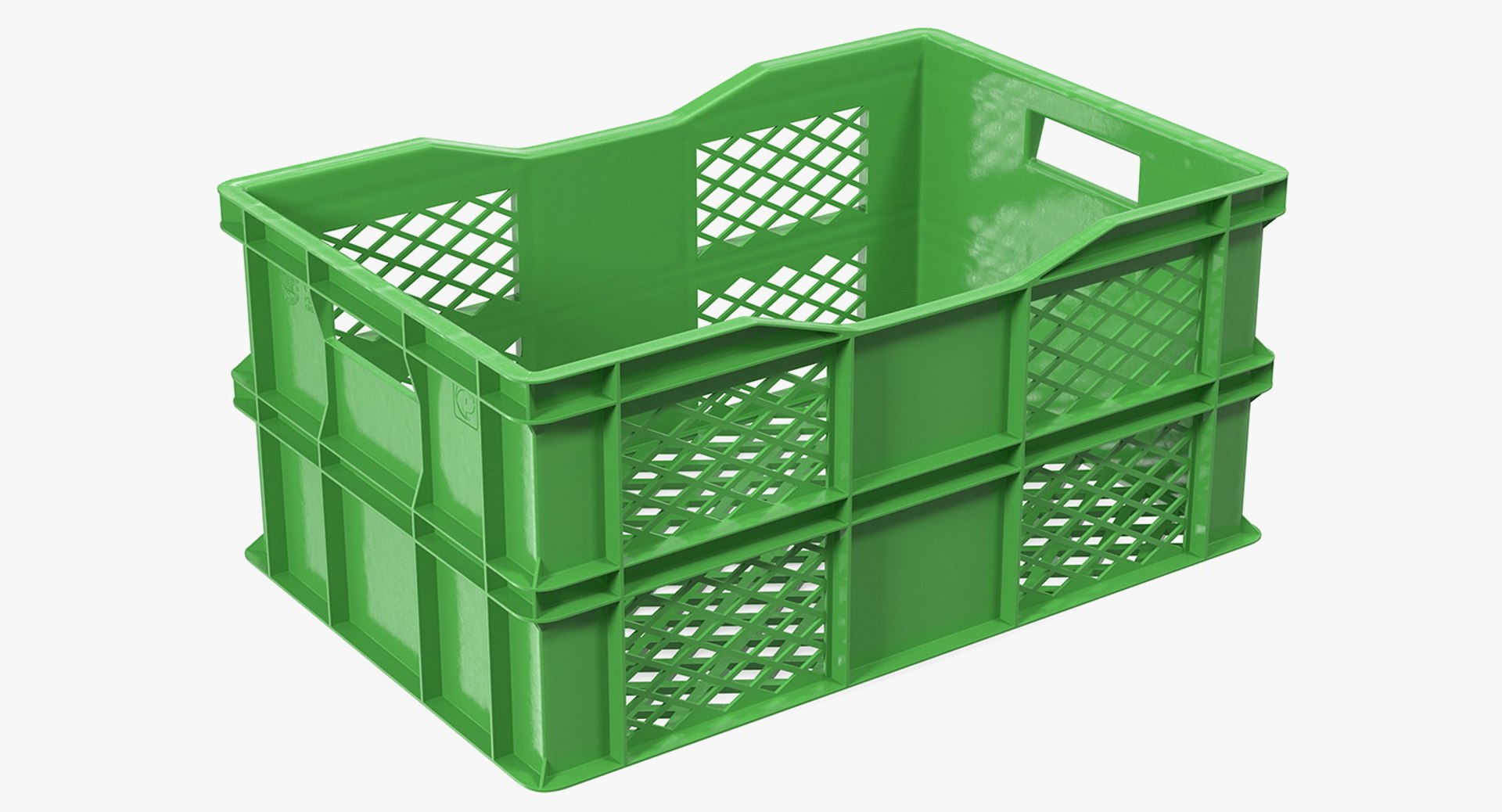 Large Plastic Crate 3D Model 3D model preview