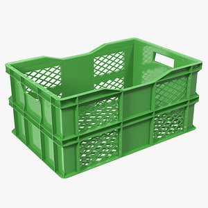 3D large plastic crate model