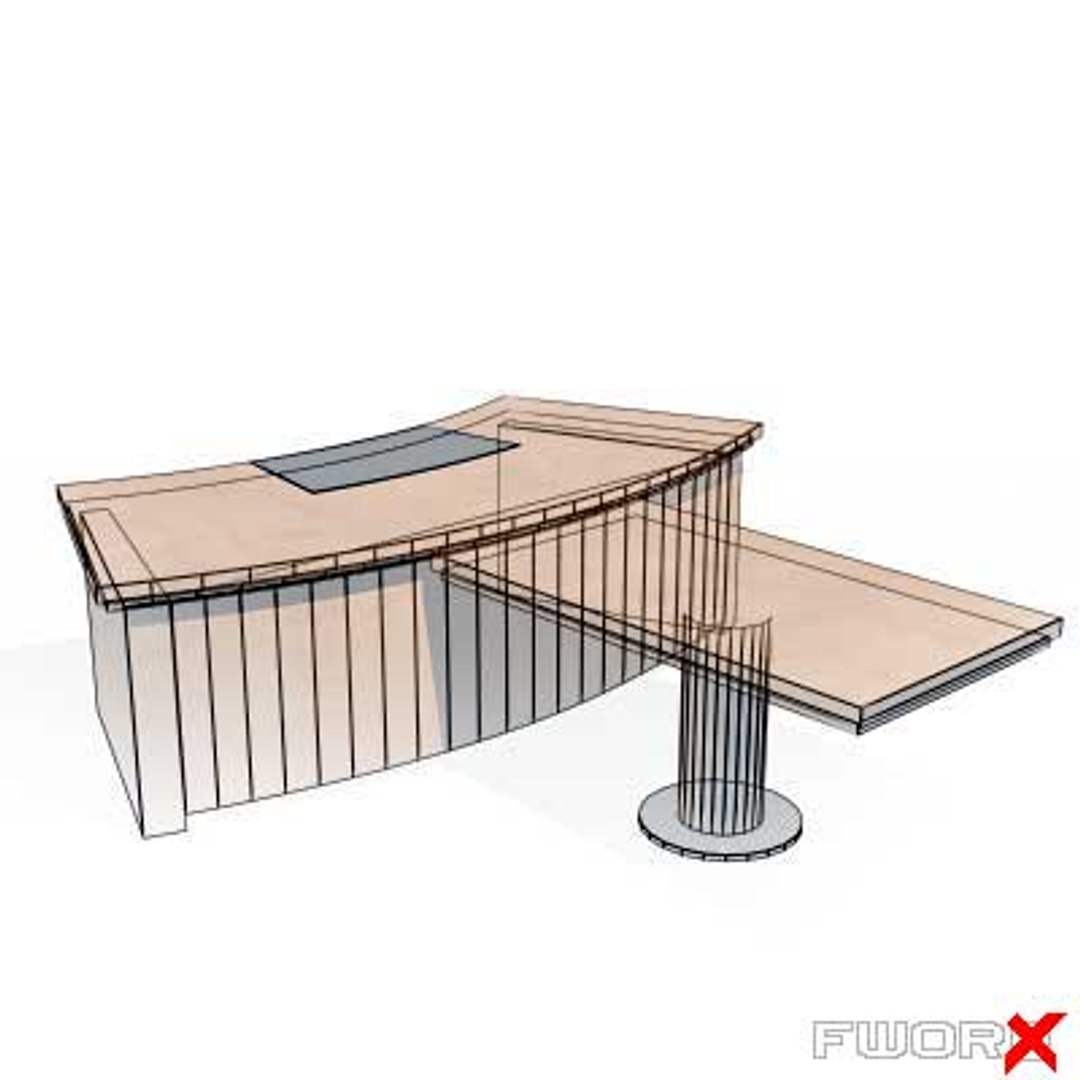 desk executive 3d model