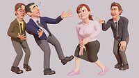 The Office Caricature Rigs Micheal Dwight Jim and Pam