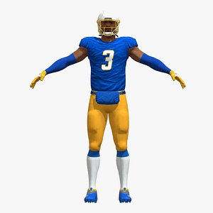 3D A-Pose Rigged American Football Player