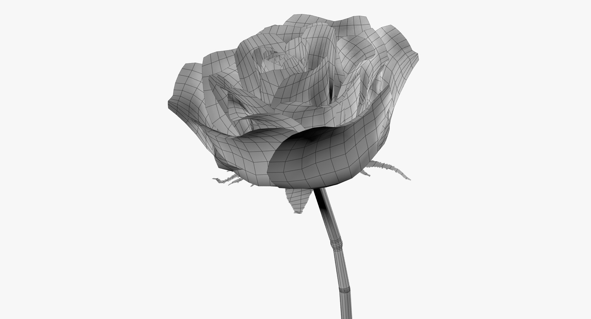 Red rose flower plant model - TurboSquid 1211566