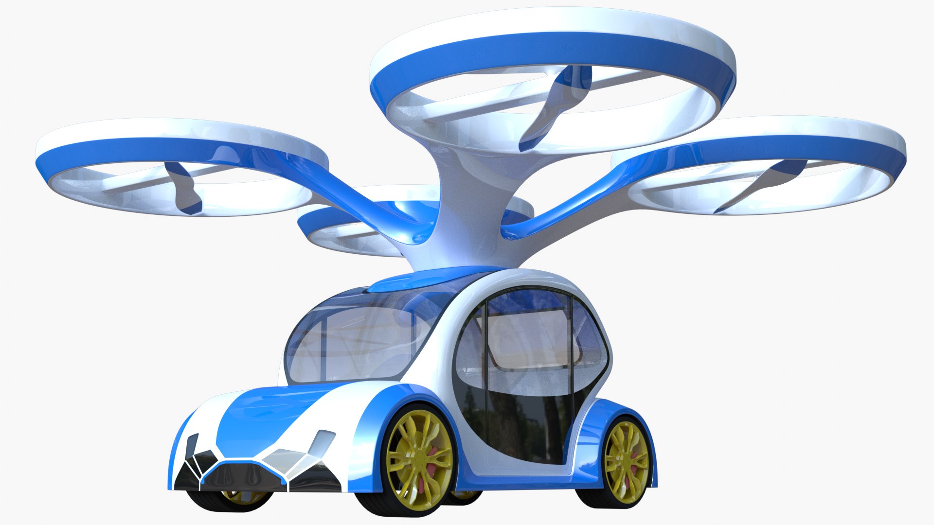 3D Hybrid Drone Car TurboSquid 1602619