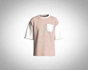 Mens T-shirt with strip and pocket
