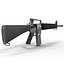 3d model of assault rifle m16 modeled