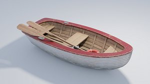 Small Wooden Boat 4K and 2K 3D