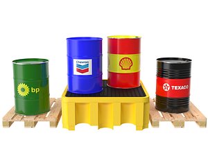 Set of Bp Chevron Shell Texaco 3D