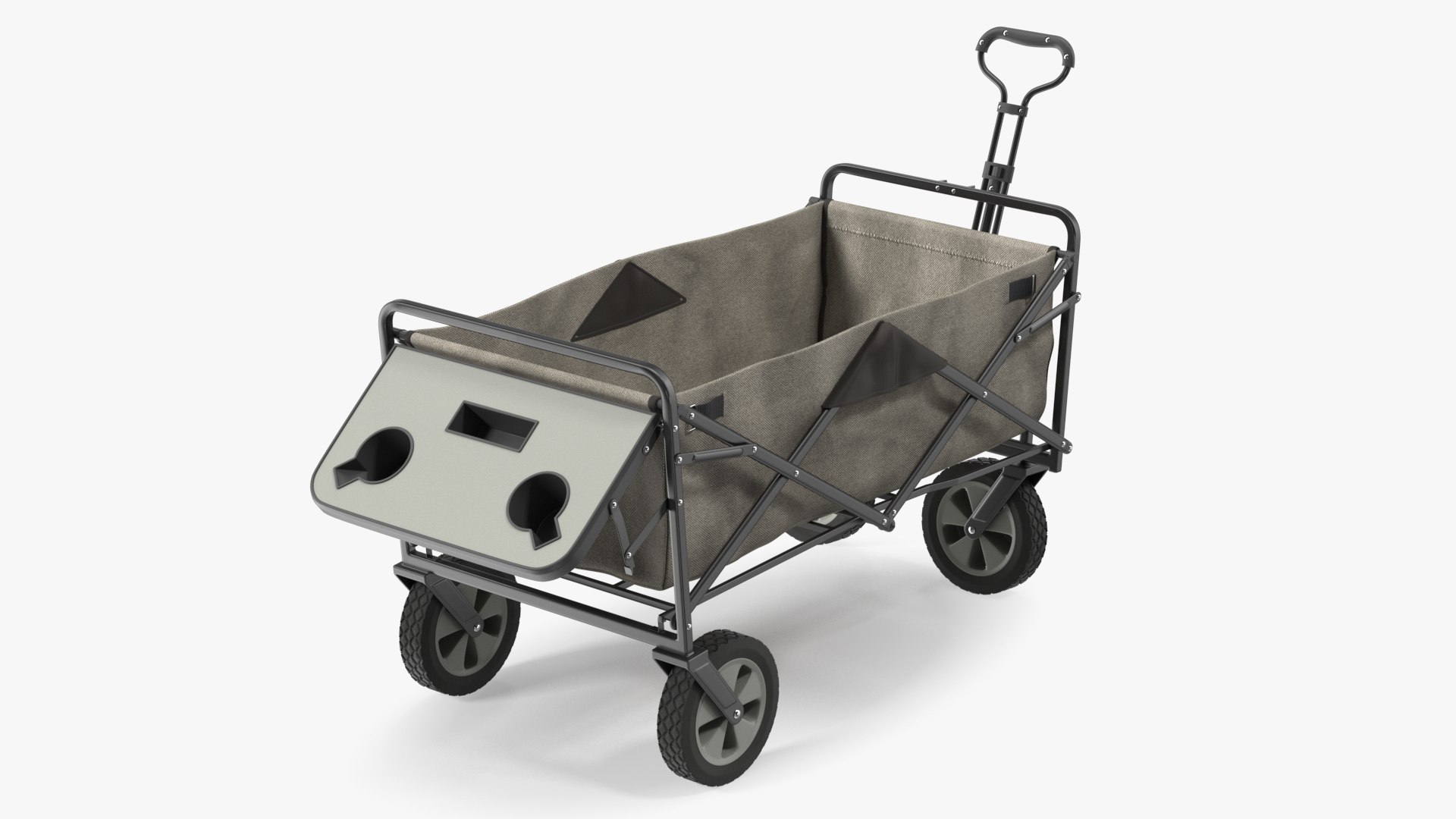 Grey Collapsible Wagon Rigged 3D model preview