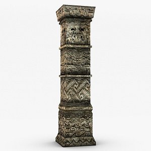 3d model ancient stone column