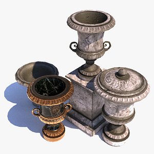 3D model garden vases and urns