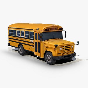 blue bird school bus 3D model