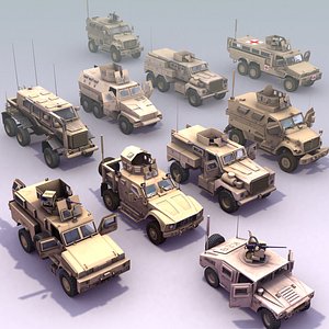 mrap truck army 3d 3ds