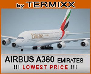airplane airbus a380 emirates 3d max