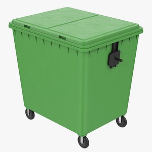 3D Wheeled Trash Bin model