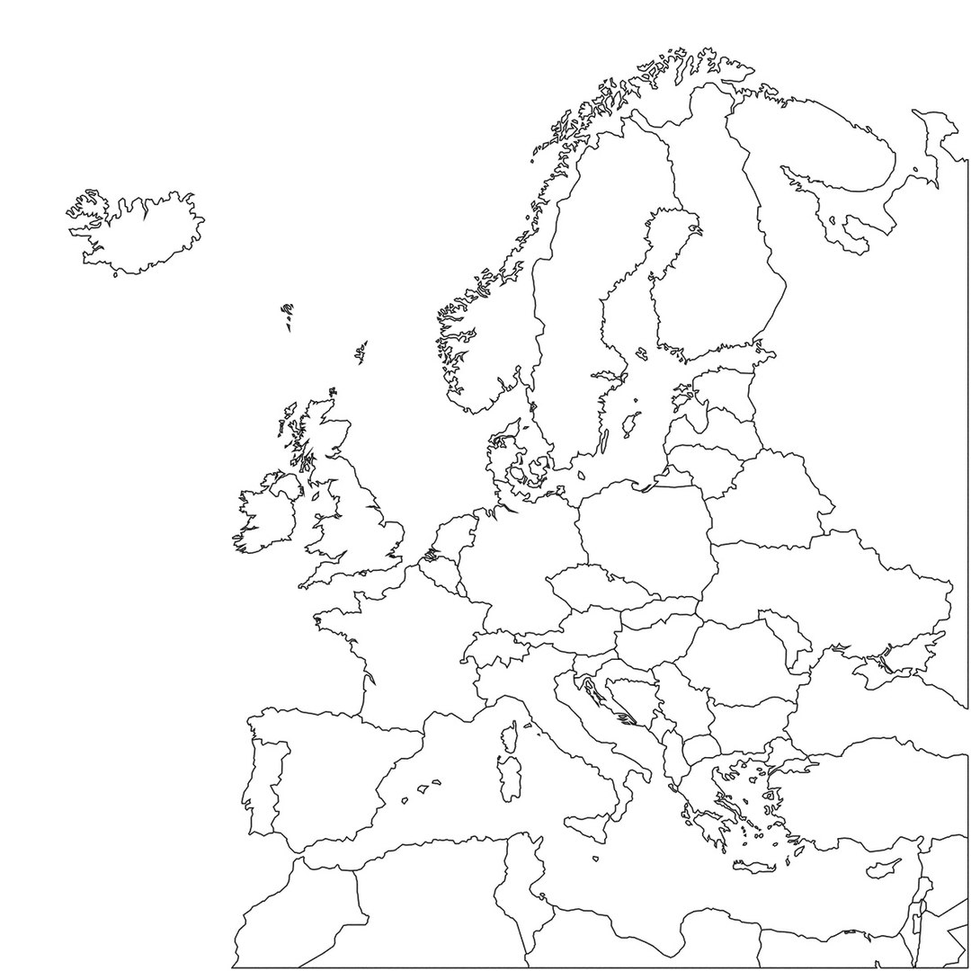 Europe borders names model - TurboSquid 1461040