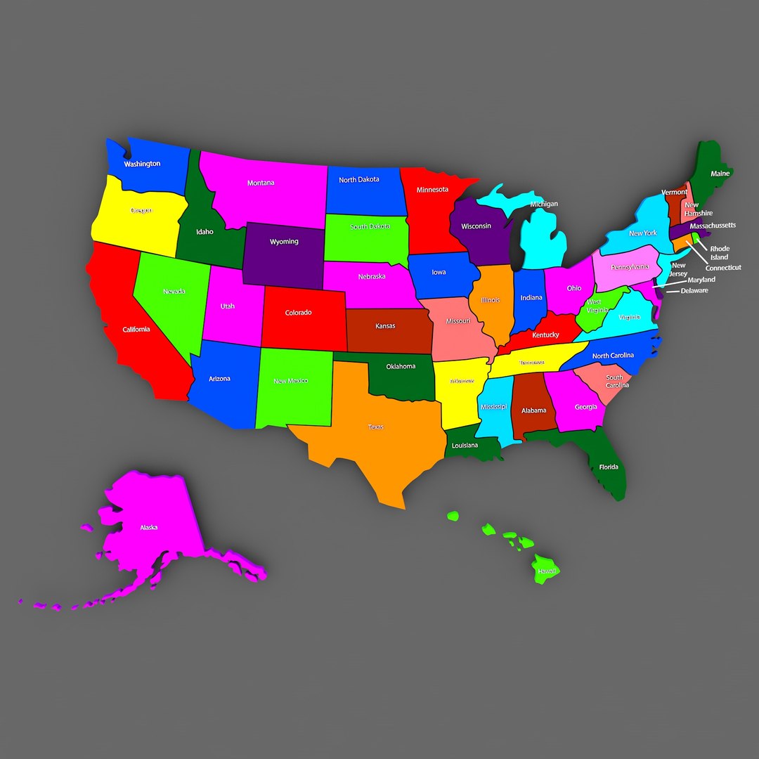 united states political map with capitals