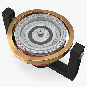 3D Red Marine Ship Compass